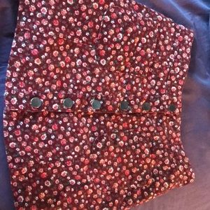 Floral velvety skirt